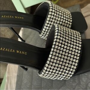 Black and Silver Embellished Women's Heels